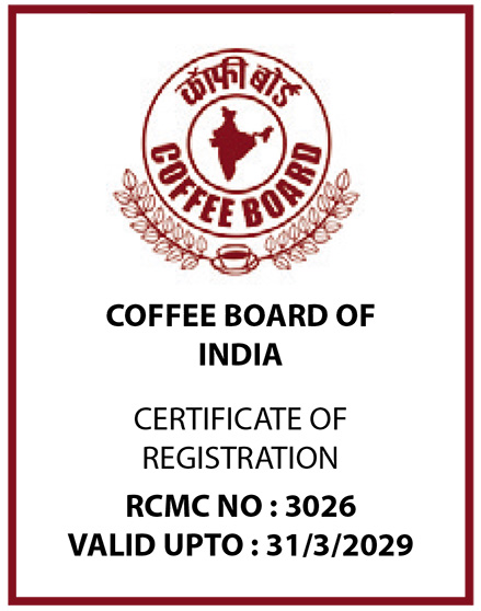 Coffee Board of India Certificate